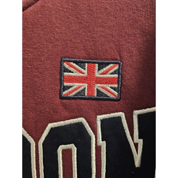 London England Varsity Full Zip Jacket (from UK) Size XL - Burgundy & Off White - Picture 3 of 12
